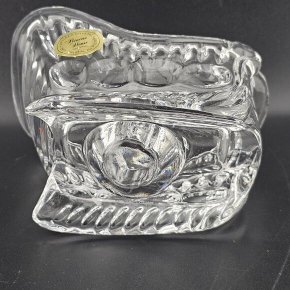 Princess House Crystal Santa Sleigh Candleholder 3" Christmas sled 24% Lead glas - Picture 7 of 12